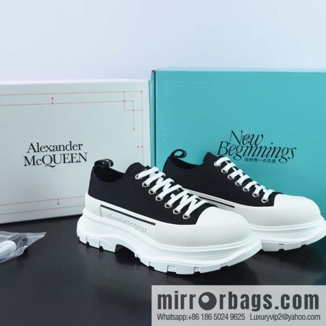 Alexander McQueen/Alexander McQueen muffin shoes platform heightening canvas shoes