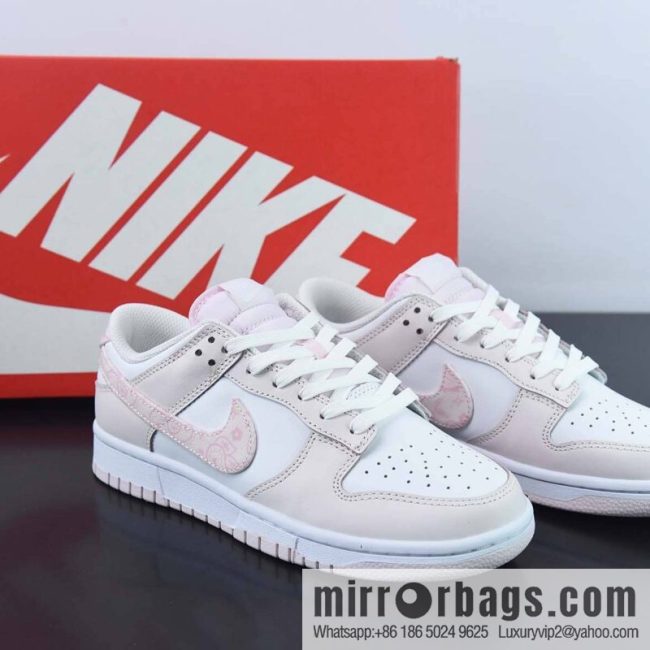 NK Dunk Low \"Pink Paisley\" Cherry Blossom Powder, Cashew Blossom, Low Top Casual Shoes FD1449-100