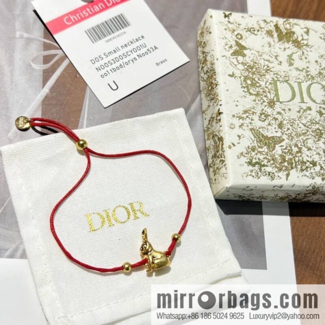 DIOR Dior rabbit 🐰 red rope bracelet hand rope