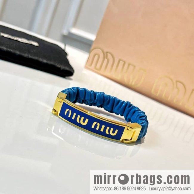 MIU MIU Miu Miu metal letter sheepskin bracelet bracelet - Image 2
