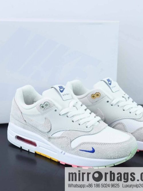 Air Max 1 Premium \"Pom Pom Polka Dot\" Original Vintage air unit Versatile casual sports jogging shoes \"Grey and white hairball\" Item number: FB4959-121
