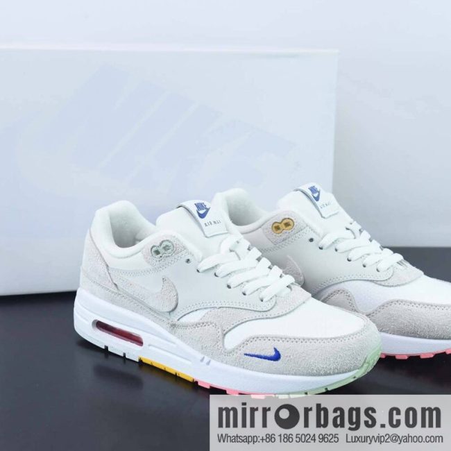 Air Max 1 Premium \"Pom Pom Polka Dot\" Original Vintage air unit Versatile casual sports jogging shoes \"Grey and white hairball\" Item number: FB4959-121