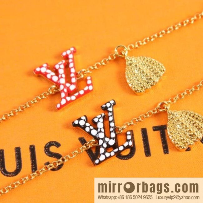 Louis Vuitton Louis Vuitton floral letter LV necklace