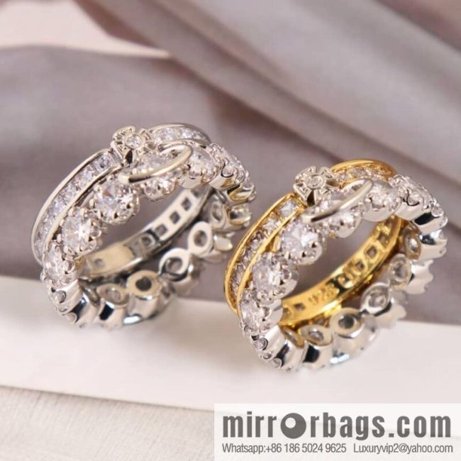 New ☑️ Vivienne Westwood Queen Mother Saturn double full diamond ring