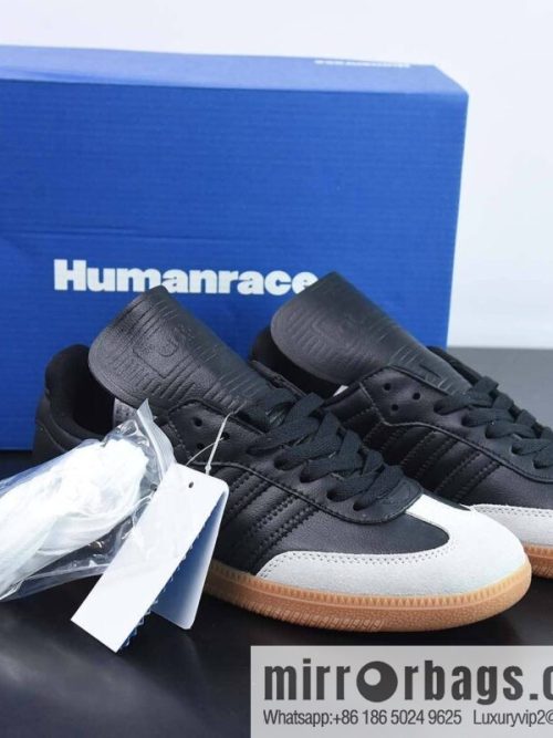Pharrell Williams x Adidas Originals Samba \"Humanrace\" Samba Collection \"Black and Grey Gum Bottom\" HP3384