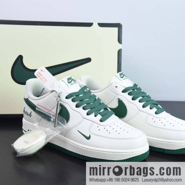 Nike Air Force 1 \'07 Low \"White/Green/Silver\" Air Force One 40th Anniversary Joint Commemorative Dark Green Silver Hook \"Item Number: BM1996-066