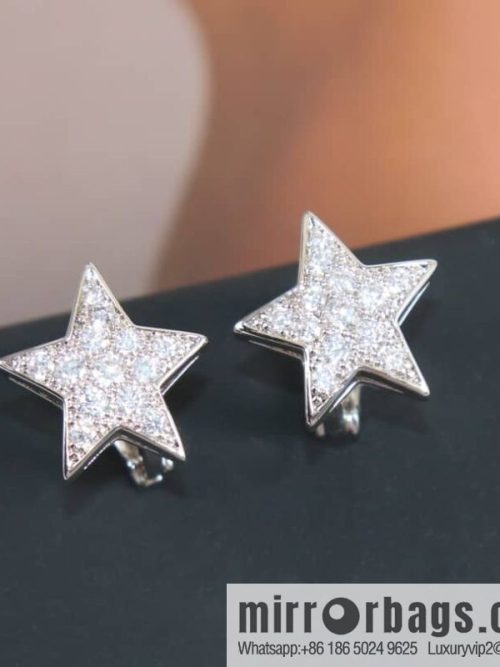 CHANEL Chanel full diamond pentagram ⭐ star earrings earrings