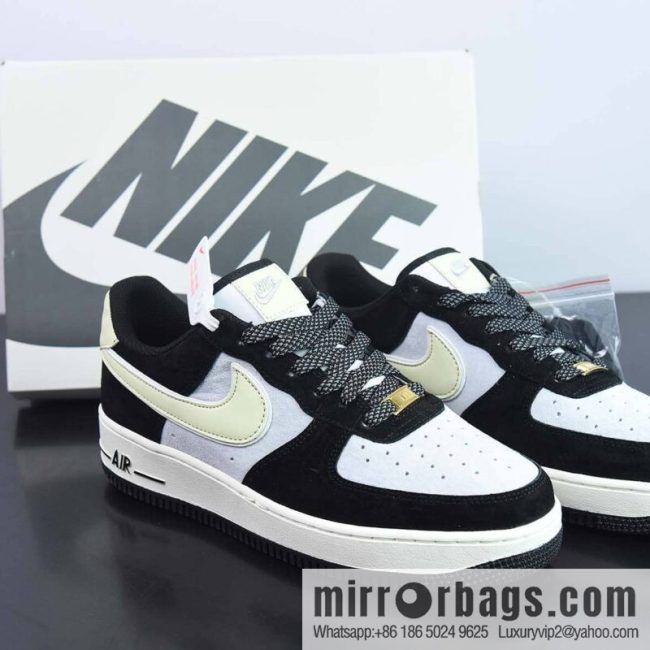 NIke Air Force 1 \'07 Low Air Force One, low top, black and gray suede, cream, item number: DE0023 806