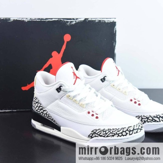 Air Jordan 3 Retro \"White Cement Reimagined\" AJ3 white gray color scheme sneakers Item number: DN3707-100