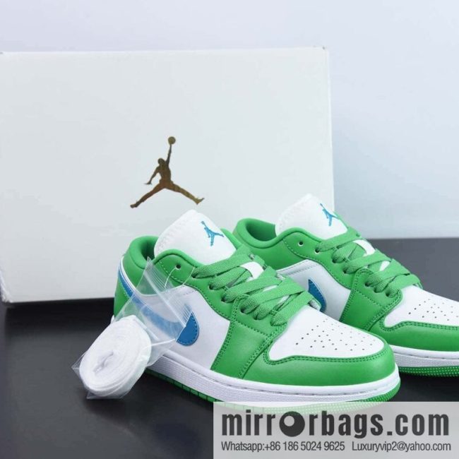 Air Jordan 1 Low AJ1 lucky blue-green, low-top Vintage basketball shoes item number: DC0774-304