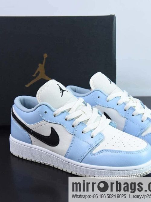Air Jordan 1 Low GS Ice Blue AJ1 White Black Blue, item number 554723-401