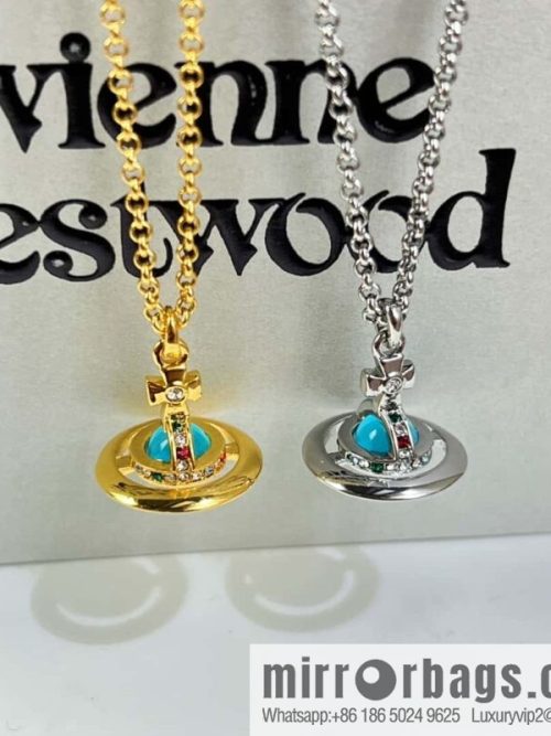New ☑️ Vivienne Westwood Queen Mother Saturn Sapphire necklace