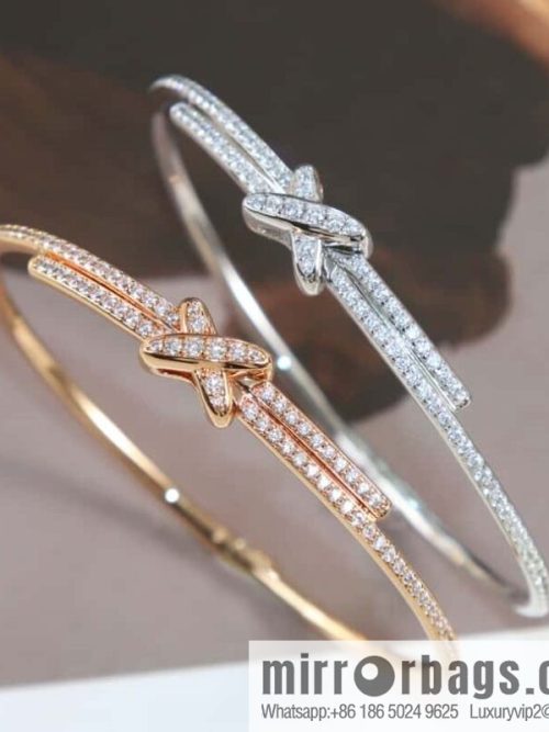 CHAUMET Jeux de Liens Edge Collection • Lifetime Collection • Edge, Full Diamond Cross Bracelet, Bracelet