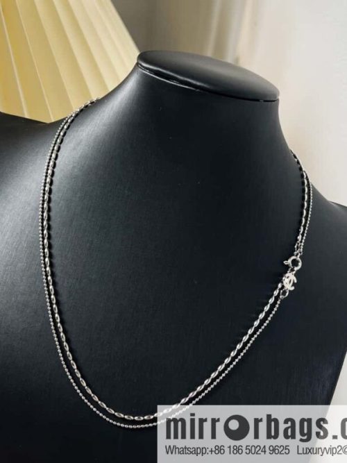 New ☑️ Chanel silver double layer double c necklace