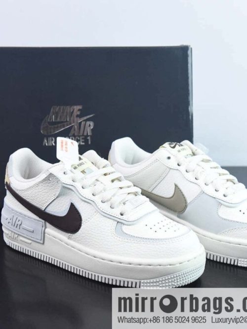 Air Force 1 Shadow \"Python\" Air Force One Lightweight Height Increase Low Top Versatile Board Shoes \"Cake Milk Beige Dark Brown Mandarin Duck Hook\" Item Number: FD0804-100