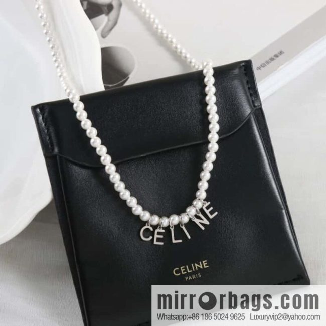 New ☑️ Celine tassel letter pearl necklace