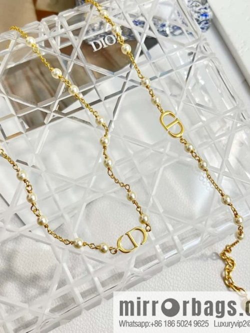 New ☑️ DIOR Dior pearl CD necklace bracelet
