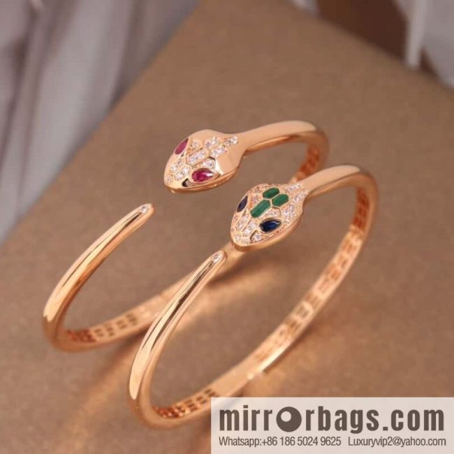Bulgari BVLGARI Latest Collection Serpenti Malachite, Ruby Snake, Snake Bracelet