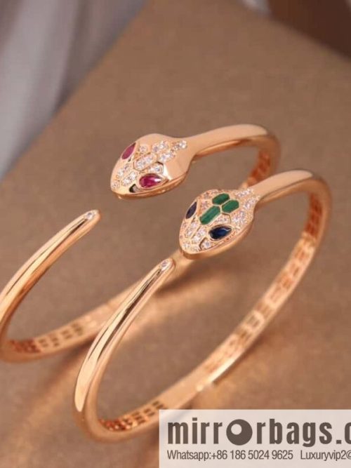 Bulgari BVLGARI Latest Collection Serpenti Malachite, Ruby Snake, Snake Bracelet