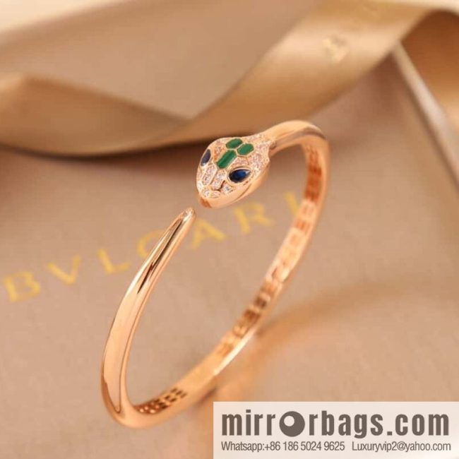 Bulgari BVLGARI Latest Collection Serpenti Malachite, Ruby Snake, Snake Bracelet - Image 2