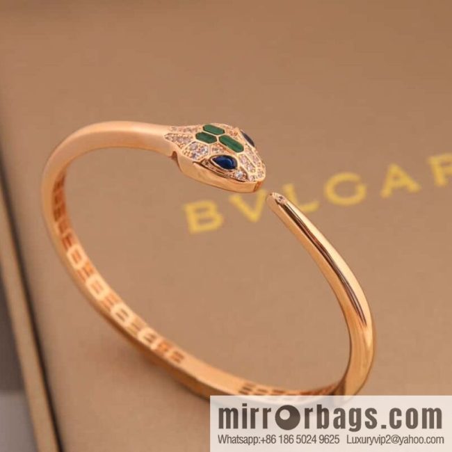 Bulgari BVLGARI Latest Collection Serpenti Malachite, Ruby Snake, Snake Bracelet - Image 3