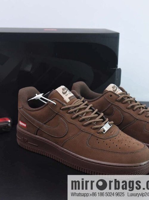 Nk Air Force 1 Low x Supreme dark brown mocha SUP joint name, Air Force One low-top casual board shoes, item number: CU9225-200