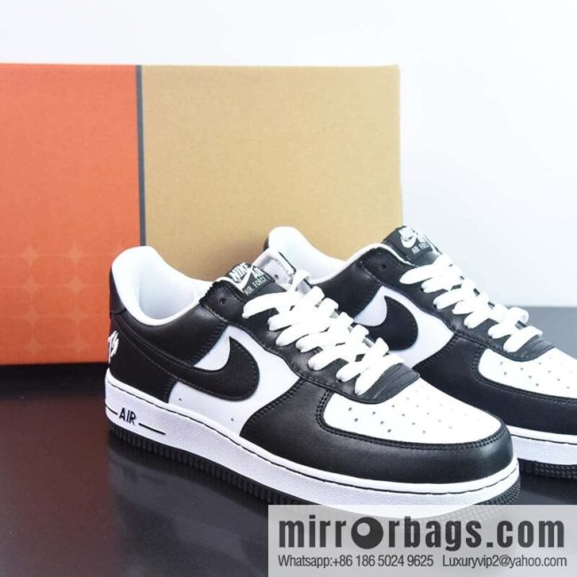 Nike Air Force 1 \'07 Low \"Black/White\" Air Force One Classic Black and White Panda TS embroidery \"CN2405-001