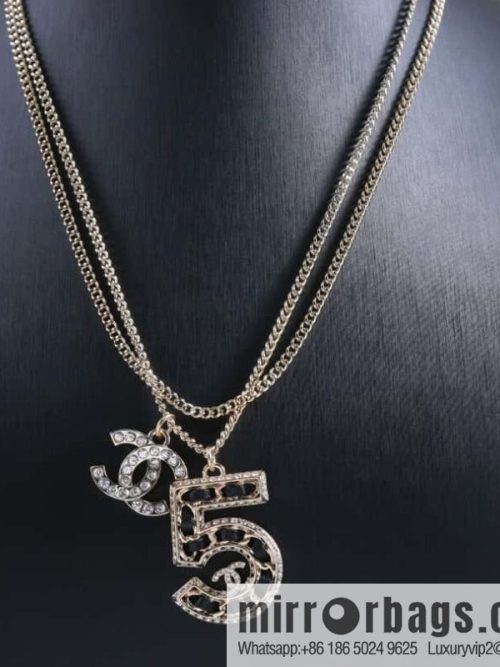 New ☑️ CHANEL Chanel double c5 character black leather rope long necklace