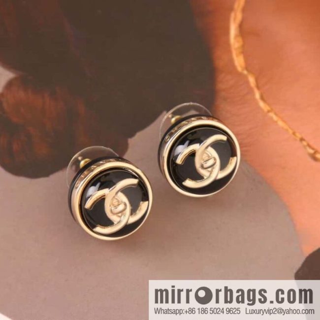New ☑️ CHANEL Chanel c1 double c round stud earrings - Image 3