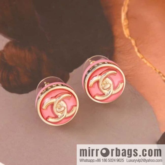 New ☑️ CHANEL Chanel c1 double c round stud earrings - Image 4