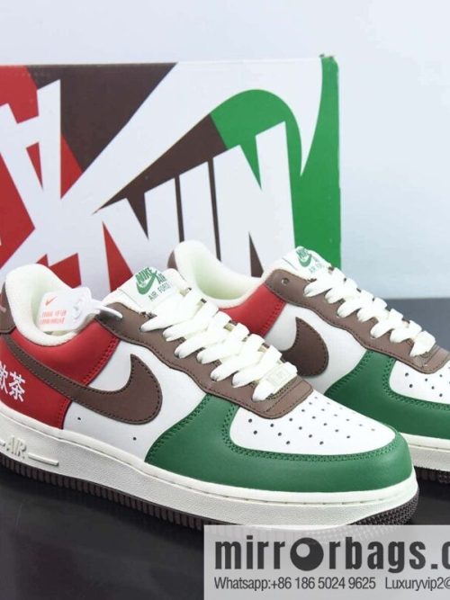 Air Force 1 07 LV8 Low \"Green/White/Red\" Air Force One \"leather (fabric) green red white brown tea\" Item number: YH8569-123