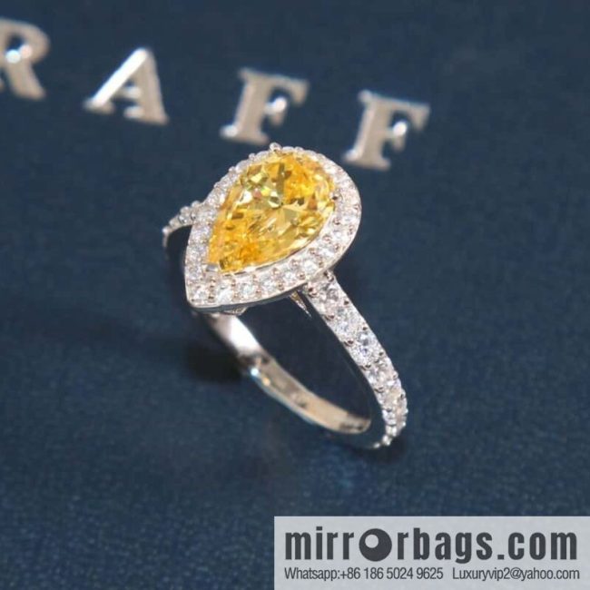 GRAFF droplet yellow diamond ring