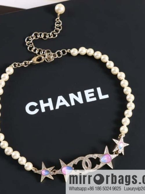 New ☑️ CHANEL Chanel Double C Pentagram ⭐ Star Pearl Necklace