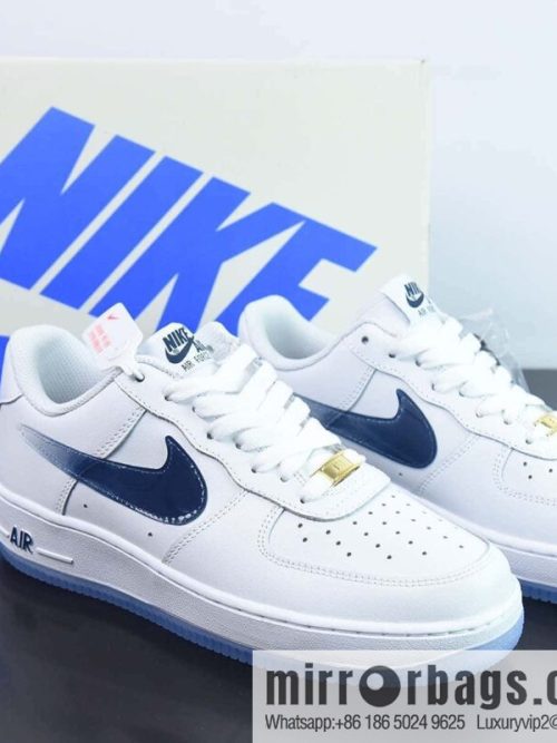 Nike By You Air Force 1 \'07 Low Retro SP Air Force One \"leather (fabric) white dark blue gradual change hook\" low top sneakers CO3363-366