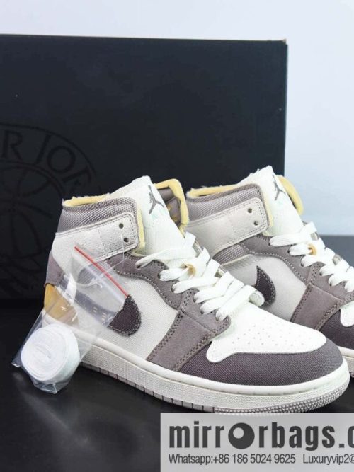 NK Air Jordan 1 Mid \"Craft Sail\" AJ1 Joe 1 Brown-gray, Zhongbang basketball shoes, item number: DM9652-102
