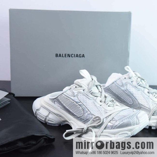 Balenciaga/Balenciaga 23 New XXXL 3XL Show, Lace-up, Balenciaga 3XL Silver Half Slippers