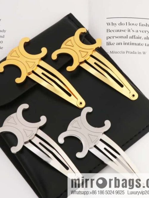Celine gold silver Arc de Triomphe hairpin hairpin