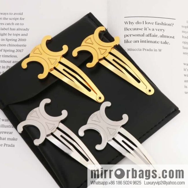 Celine gold silver Arc de Triomphe hairpin hairpin