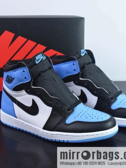 Air Jordan 1 High OG \"UNC Toe\" AJ1 Joe 1 Black and blue toe high top sneakers Item number: DZ5485-400