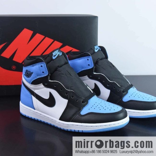 Air Jordan 1 High OG \"UNC Toe\" AJ1 Joe 1 Black and blue toe high top sneakers Item number: DZ5485-400