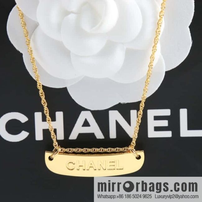 New ☑️ Chanel medieval series gold bar letter necklace