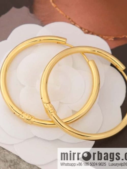 New ☑️ Chanel medieval series gold round earrings stud earrings