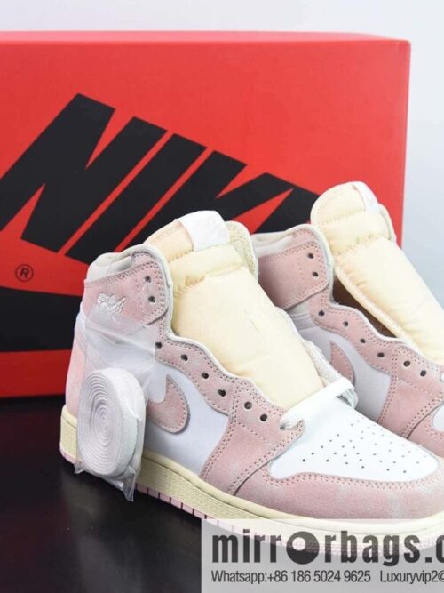 wsxc1680870615685_4-800x8005scv1tcp4uy19419_20250716014938.jpg Air Jordan 1 high top \"Washed Pink\" AJ1 washed powder white high top sneakers, item number: FD2596-600