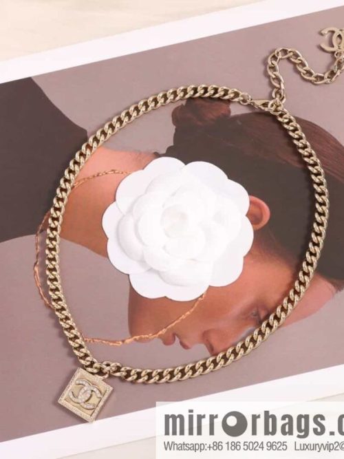 New ☑️ CHANEL Chanel double c square necklace necklace