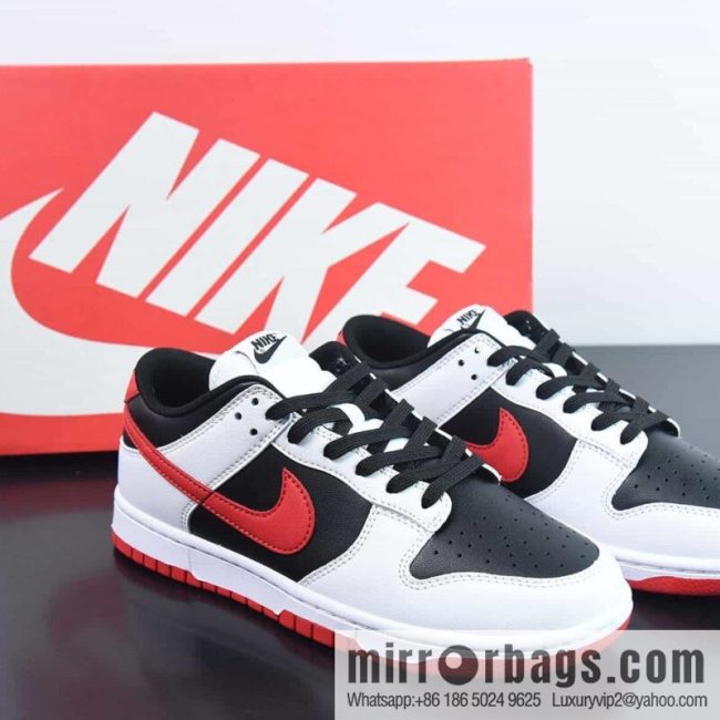 NK SB Dunk Retro Low \"White/Black/Red\" Dunk series low-top casual sports skateboard shoes \"leather (fabric) white black red\" item number: FD9762-061