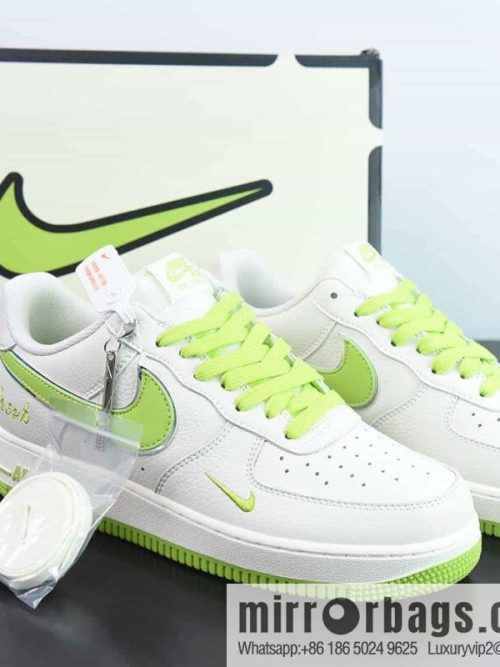 Nike Air Force 1 AF1 Air Force One/Low Top, White Green, Fruit Green, Silver Edge, Item Number: BM1996-088