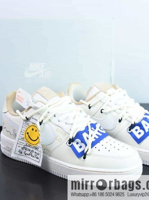 Nike Air Force 1 AF1 Air Force One/low-top, beige, smiley face, item number: CW2288-111