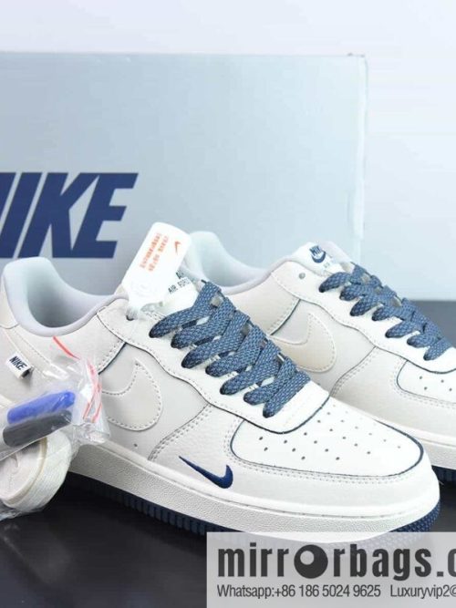 Nike Air Force 1 Low Air Force One Low Top Versatile Casual Sports Board Shoes Mini Hook, Double Hook, Pearlescent White Blue