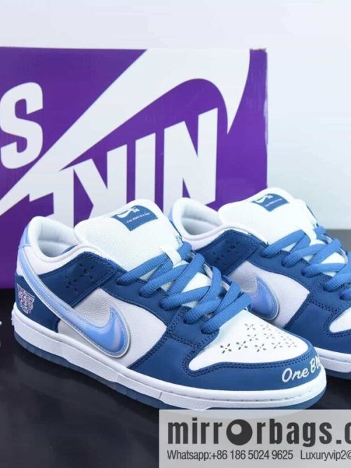 Nike SB Dunk \"Release Date\" tripartite joint name, blue and white low-top sneakers, item number: FN7819-400