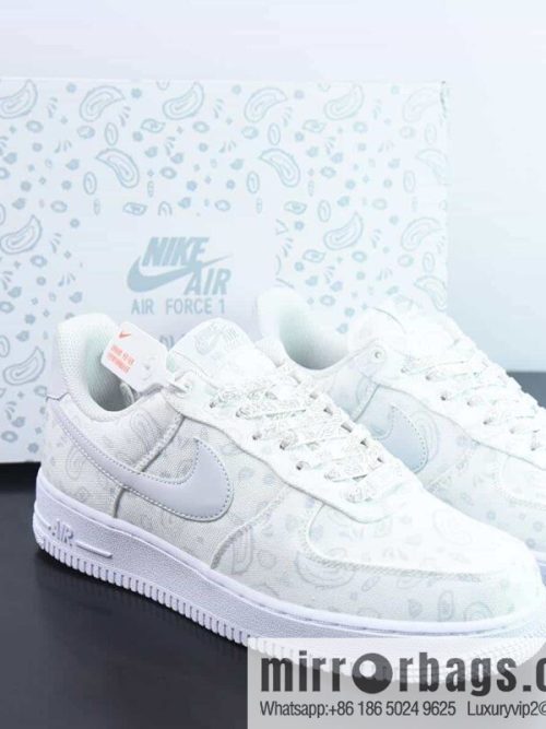 NK Air Force 1 \'07 white cashew flower cloth surface, Air Force No. 1 low-top casual board shoes, item number: DG2296-088